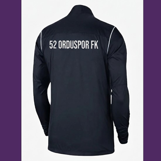 Logolu Siyah Yağmurluk 